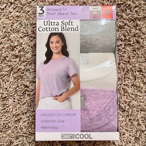 32 Degrees Cool 3-Pack Relaxed Fit Ultra-Soft Short Sleeve Tee, Size M (New)